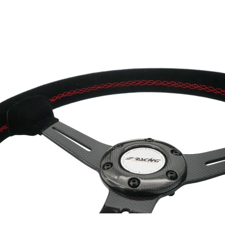 Volante sportivo a calice camoscio e razze in carbonio 350mm Simoni Racing