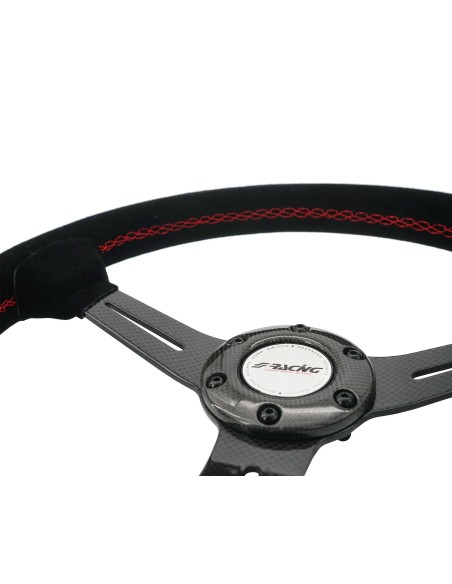 Volante sportivo a calice camoscio e razze in carbonio 350mm Simoni Racing 