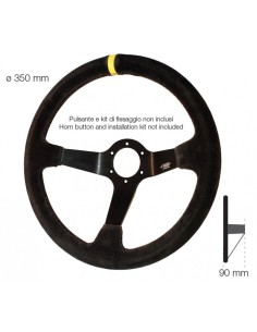 Volante sportivo a calice camoscio nero 350mm Simoni Racing Carrera 2