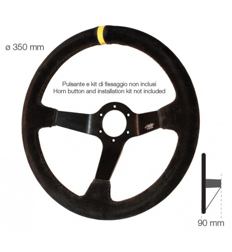 Volante sportivo a calice camoscio nero 350mm Simoni Racing Carrera