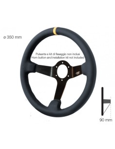 Volante sportivo a calice eco pelle nero 350mm Simoni Racing Carrera 2