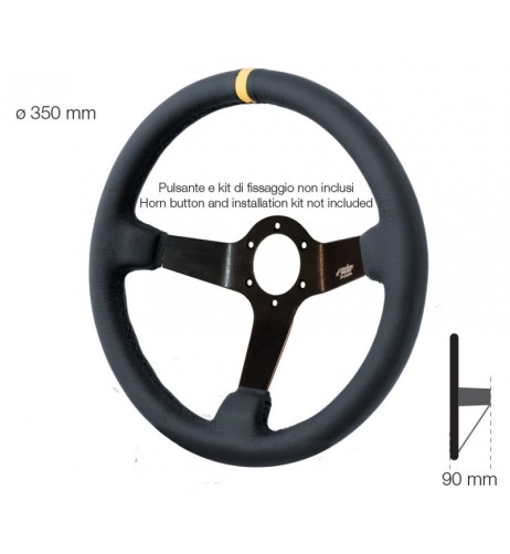 Volante sportivo a calice eco pelle nero 350mm Simoni Racing Carrera