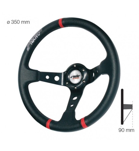 Volante sportivo a calice eco pelle nero 350mm Simoni Racing Gravel