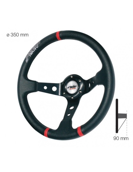 Volante sportivo a calice eco pelle nero 350mm Simoni Racing Gravel