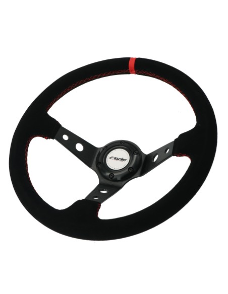 Volante sportivo a calice camoscio nero 350mm Simoni Racing Pitlane