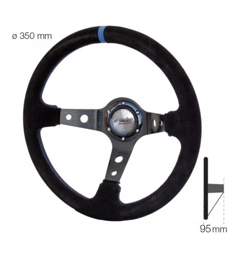 Volante sportivo a calice camoscio nero 350mm Simoni Racing Shakedown