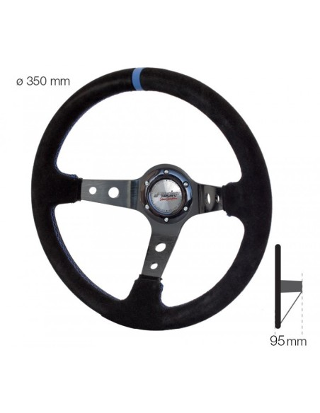 Volante sportivo a calice camoscio nero 350mm Simoni Racing Shakedown