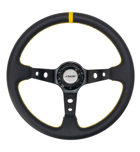 Volante sportivo a calice eco pelle nero 350mm Simoni Racing Speciale