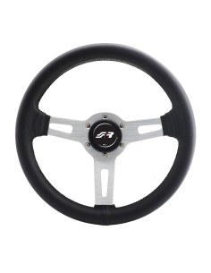 Volante sportivo pelle nera cuciture nere 320mm Simoni Racing Epoca