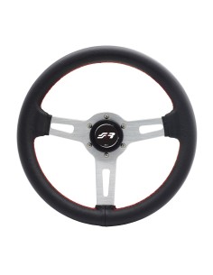 Volante sportivo pelle nera cuciture rosse 320mm Simoni Racing Epoca
