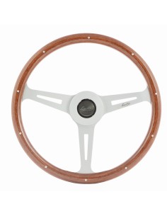 Volante universale Luisi Classic 370mm in mogano e razze argento