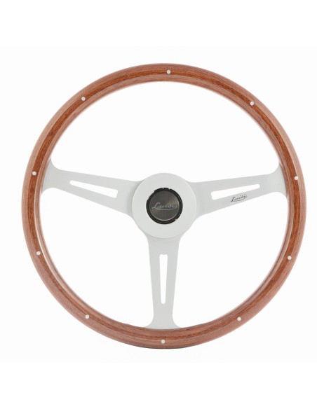 Volante universale Luisi Classic 370mm in mogano e razze argento