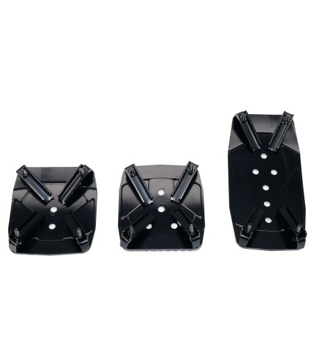 Kit 3 pedali auto in alluminio nero con inserti in carbonio bianco 963 C