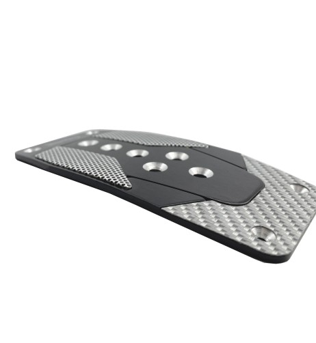 Kit 3 pedali auto in alluminio nero con inserti in carbonio bianco 963 C