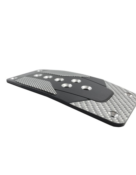 Kit 3 pedali auto in alluminio nero con inserti in carbonio bianco 963 C