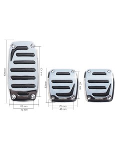 Kit 3 pedali auto Joker Smile in alluminio cromato con con inserti neri 2