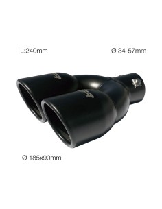 Terminale scarico universale inox nero doppio 34 57mm TRX 59N