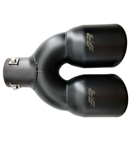 Terminale scarico universale inox nero doppio 34 57mm TRX 59N