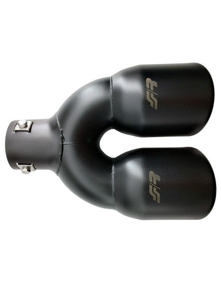 Terminale scarico universale inox nero doppio 34 57mm TRX 59N