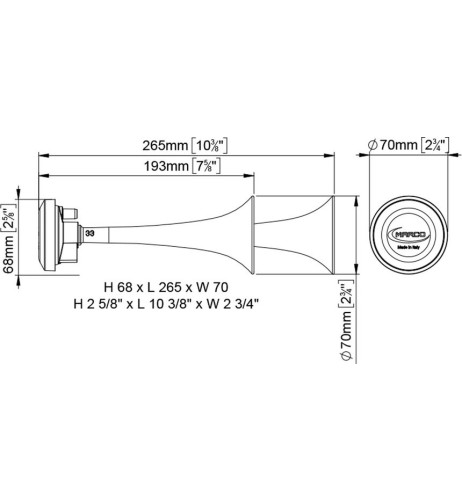 Kit trombe elettropneumatiche 12V - 2 cornetti metallo suono alternato