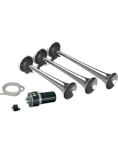 Kit Tromba elettropneumatica a 3 suoni 12V metallo cromato K3 4