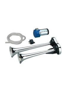 Kit tromba elettropneumatica 2 cornetti 35cm 12V esterno suono unito