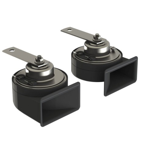 Kit 2 Trombe elettromagnetiche bitonali clacson auto 12V 80mm