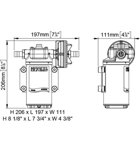Elettropompa travaso gasolio 24V adescam. 1.5m portata 26 l/min