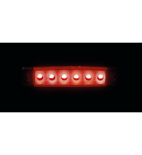 Luce ingombro a 6 Led montaggio in superficie 12 24V rosso