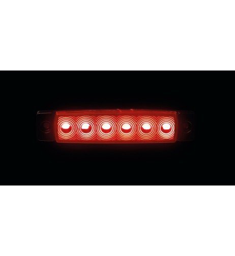 Luce ingombro a 6 Led montaggio in superficie 12 24V rosso