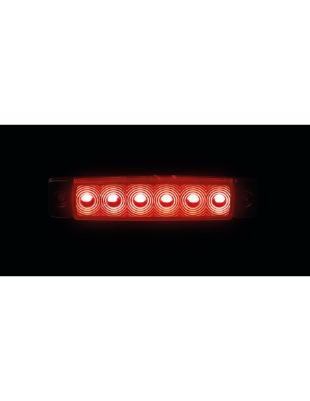 Luce ingombro a 6 Led montaggio in superficie 12 24V rosso