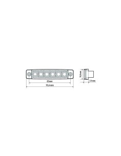Luce ingombro a 6 Led montaggio in superficie 12 24V verde 2