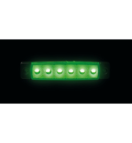Luce ingombro a 6 Led montaggio in superficie 12 24V verde