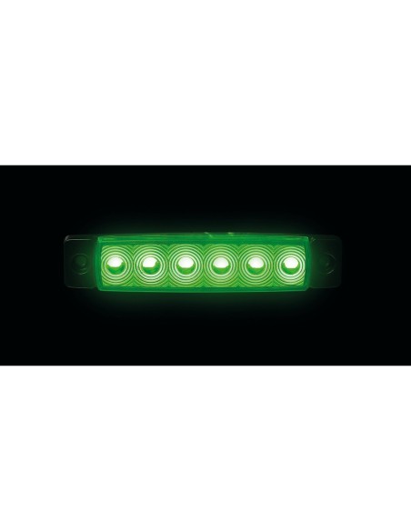 Luce ingombro a 6 Led montaggio in superficie 12 24V verde