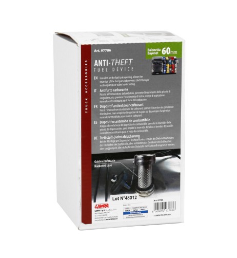 Antifurto camion serbatoio carburante attacco a baionetta 60mm