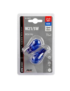 Coppia lampadine alogene Blu Xe 12V W21 5W W3x16q