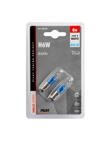 Coppia lampadine alogene Blu Xe BAX9s H6W 12V