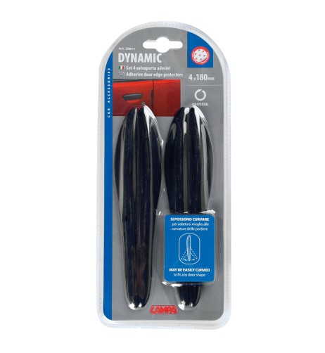 Set kit 4 salvaporta adesivi dynamic curvabili 180mm per auto