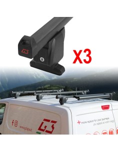 3 barre portatutto acciaio G3 per Fiat Qubo senza corrimano 2008 2020