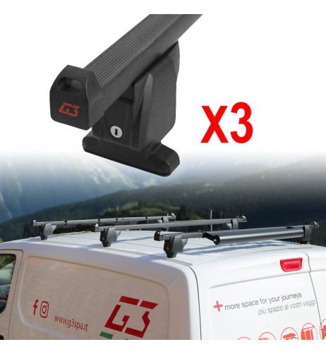 3 barre portatutto acciaio G3 per Fiat Qubo senza corrimano 2008 2020