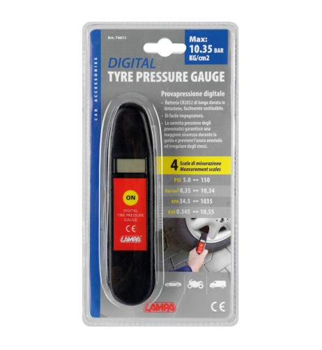 Manometro digitale pressione pneumatici con avvisatore sonoro auto moto cam
