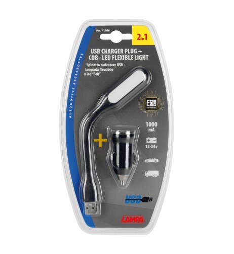 Lampada flessibile a LED COB caricatore USB 12 24V