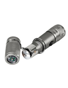 Torcia LED alluminio 1W ricaricabile nella presa accendisigari 12V 2