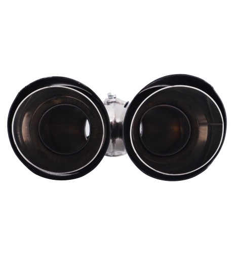 Terminale scarico universale carbonio doppio rotondo disassato 40 64mm TRX