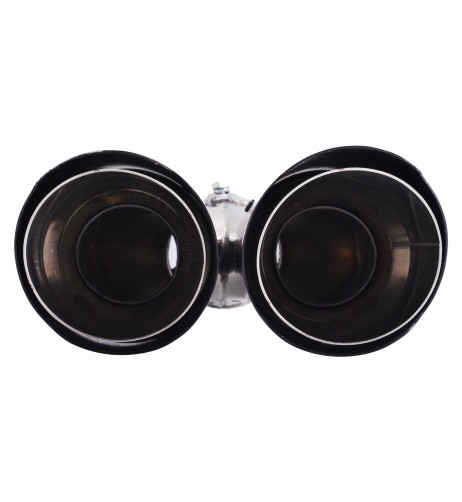 Terminale scarico universale carbonio doppio rotondo disassato 40 64mm TRX 