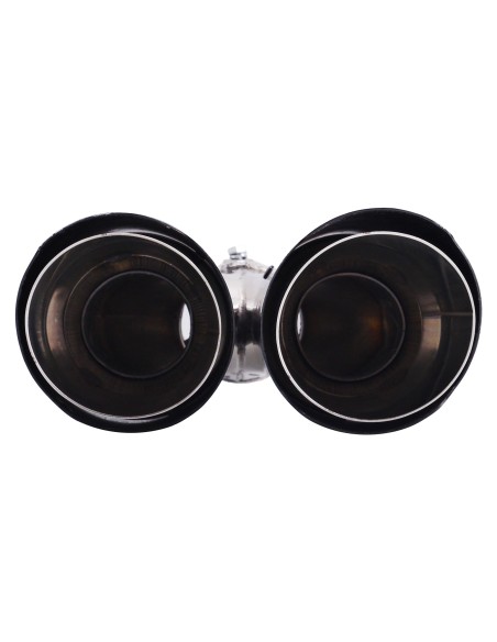 Terminale scarico universale carbonio doppio rotondo disassato 40 64mm TRX 