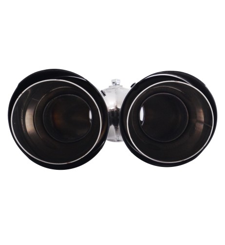 Terminale scarico universale carbonio doppio rotondo disassato 40 64mm TRX