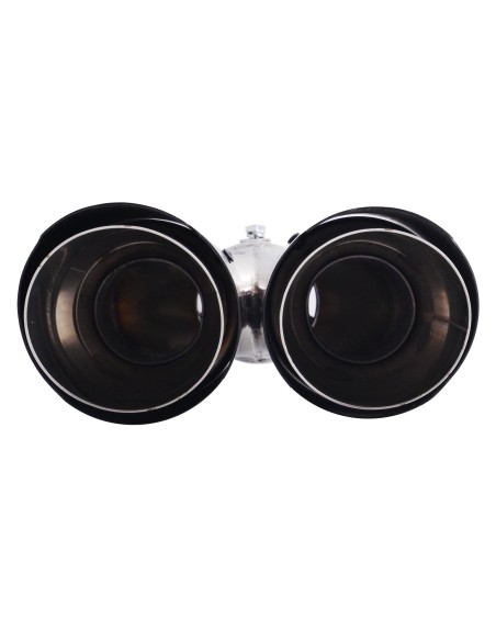 Terminale scarico universale carbonio doppio rotondo disassato 40 64mm TRX 