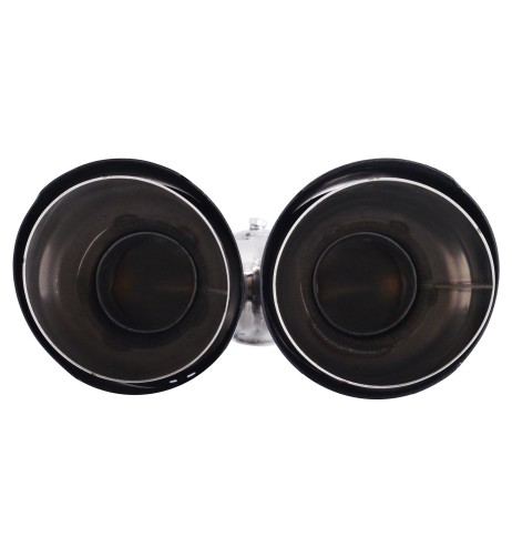 Terminale scarico universale carbonio doppio rotondo disassato 38 64mm TRX