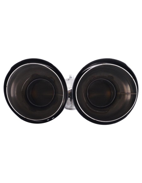 Terminale scarico universale carbonio doppio rotondo disassato 38 64mm TRX 